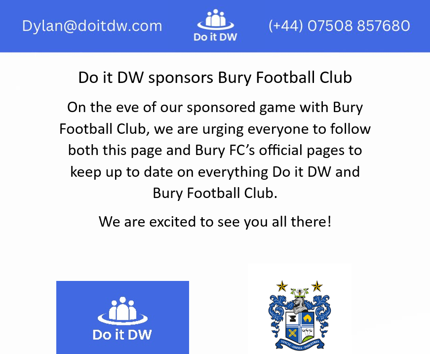 Dylan Weinstein (@shakerdylanw) on Twitter photo See you all at Gigg tomorrow! <a href="/buryfcofficial/">Bury Football Club</a>
#VirtualAssistant #Admin #DoItDW #BuryFC See you all at Gigg tomorrow! <a href="/buryfcofficial/">Bury Football Club</a>
#VirtualAssistant #Admin #DoItDW #BuryFC