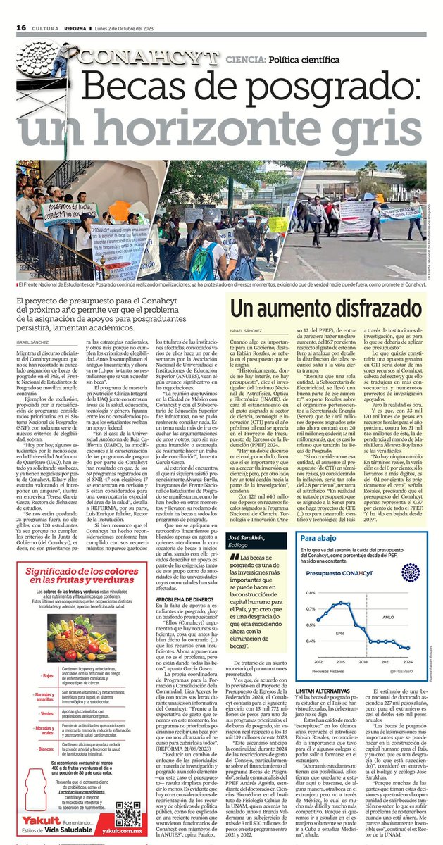 israelgRim's tweet image. "Muchas de las gentes que toman estas decisiones y que tuvieron la oportunidad de salir becados también no saben lo que es sufrir el problema de no tener beca cuando uno está afuera. Me parece absolutamente insensible eso", opina José Sarukhán.