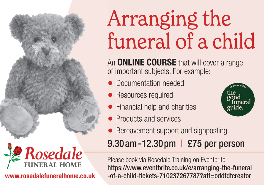 An informative course for professionals.

This course will cover all the different types of children’s funerals, from a non viable foetus through to a teenager, special considerations that need to be taken, &amp; bereavement resources &amp; support.
Tickets from: eventbrite.co.uk/e/arranging-th…