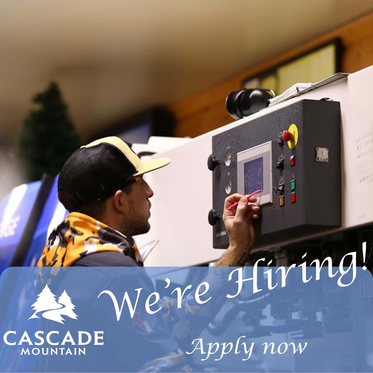 CascadeMountain's tweet photo. Join our team for the winter season! We're looking to fill both full and part time positions with starting wages as high as $19/hour, no experience needed! Enjoy benefits like a free season pass, free use of rental equipment, plus food and retail discounts! https://t.co/6lUzQz76uz