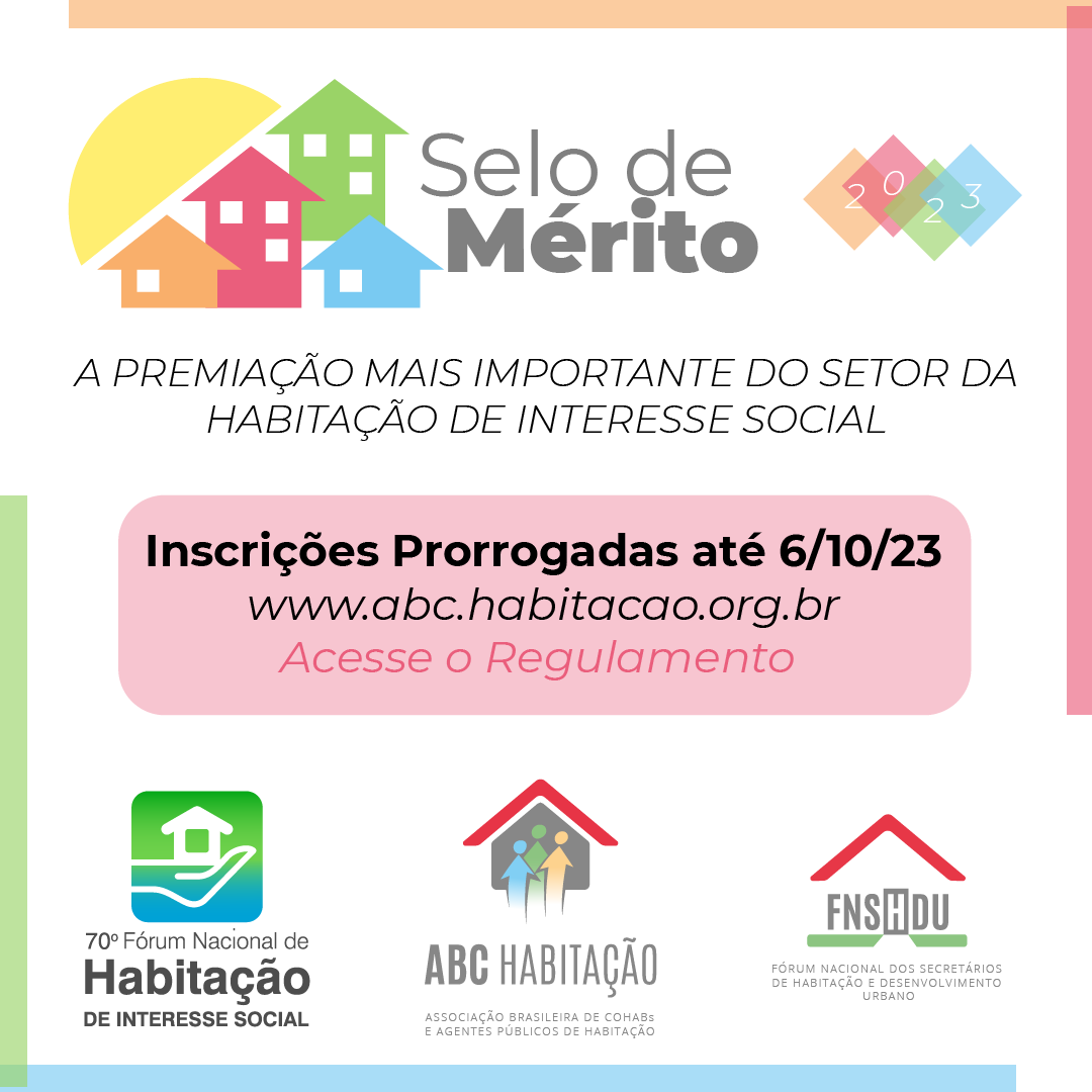 ABCohabs's tweet image. Atendendo a solicitação de vários filiados da ABC que estão preparando os seus projetos para inscrição no prêmio Selo de Mérito 2023, informamos que estamos prorrogando o prazo para o dia 6 de outubro, próxima sexta-feira.
habitacao.org.br #habitacaodeinteressesocial