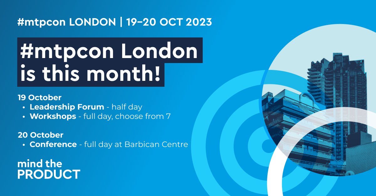 MindtheProduct's tweet photo. It's conference month! 🎉 UK, are you ready for the best product experience this year? 🙌 Here's what's in store at #mtpcon London, happening 19th - 20th October. Don't miss out, see the full lineup and get your tickets now 🎟️ https://t.co/KJNpxjDjo2 #ProductMgmt https://t.co/Ft3OEvaayO