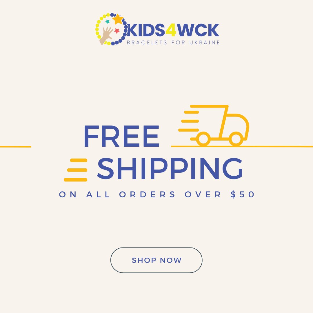 Buying more than $50? Good news, is that you will get Free Shipping! Shop our bracelets today! . . . #shipping #deals #orders #shopsmall #Kids4WCK #Kidsforukraine #WCK #Worldcentralkitchen #Chefsforukraine