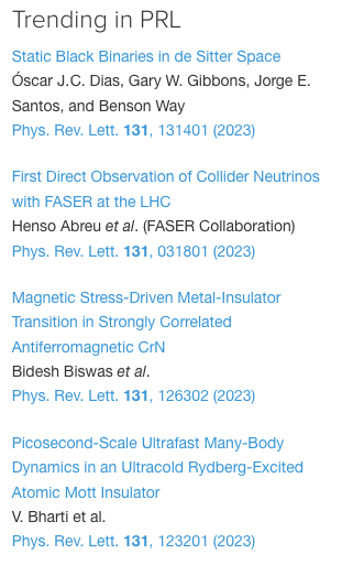 PhysRevLett's tweet photo. #PRLtrending for the week of 2023-10-02  #physics #trending
https://t.co/2rKvODS9eF #open
https://t.co/NAVQebxtWR #open
https://t.co/sL8EIMcOHp
https://t.co/mJXKIqu01o https://t.co/cqhXZISUTQ