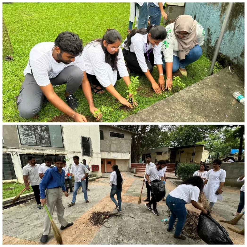 SiescomsNerul's tweet photo. SIES Management Institutes celebrated Gandhi Jayanti on Monday, October 2nd, by planting trees and organizing a cleanliness drive to create a cleaner and greener environment for everyone.

#SIESSBS #SIESCOMS #TreePlantation #CleanlinessDrive #GandhiJayanti
#GreenEnvironment https://t.co/VuNdokzxSS
