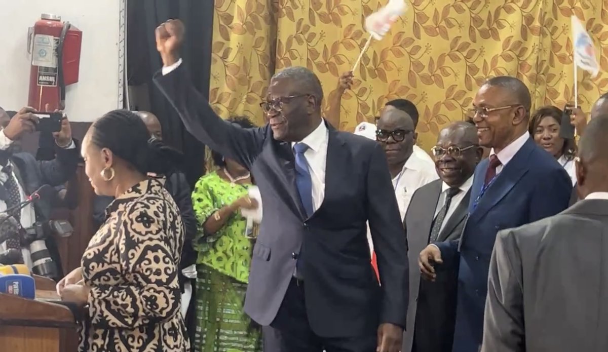 🔴#RDC Denis #Mukwege annonce sa #candidature à l'élection présidentielle : "J'ai entendu votre appel ! L'heure de la rupture est arrivée. Ma seule motivation est de sauver notre patrie et de rendre la dignité de notre peuple. J'appelle à la coalition des forces du changement.