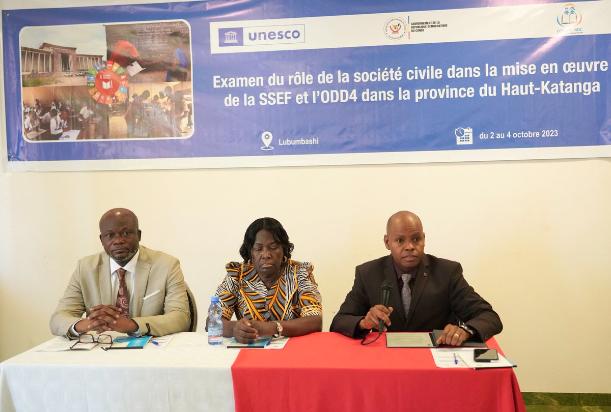 UNESCOKinshasa's tweet photo. #UNESCORDC appuie les #OSC du Haut Katanga dans l'organisation d'un atelier bilan de leur contribution dans la mise en œuvre de la stratégie sectorielle. La rencontre a rassemblé une soixantaine de membres des OSC sous la présidence la ministre provinciale de l'#Education.#CONEPT https://t.co/5wY1ec7FBx