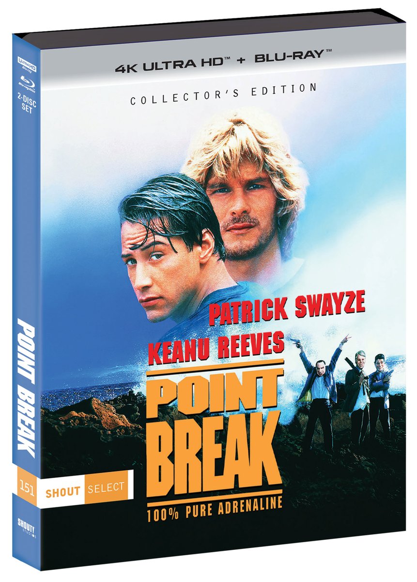 Shout_Studios's tweet image. POINT BREAK is coming to 4K on December 5! Rookie FBI agent Johnny Utah (Keanu Reeves) must infiltrate a group of extreme surfers who may be the bank robbers known as the Ex-Presidents, led by the charismatic Bodhi (Patrick Swayze). Pre-order: shoutfactory.com/products/point…