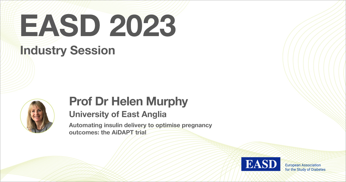 Prof Dr Helen Murphy, Professor of Medicine of East Anglia, will open our symposium at #EASD with “Automating insulin delivery to optimize pregnancy outcomes: the AIDAPT trial”. Join us on 3 October for her presentation 😃.  brnw.ch/21wD7Pr <a href="/EASDnews/">EASD</a>