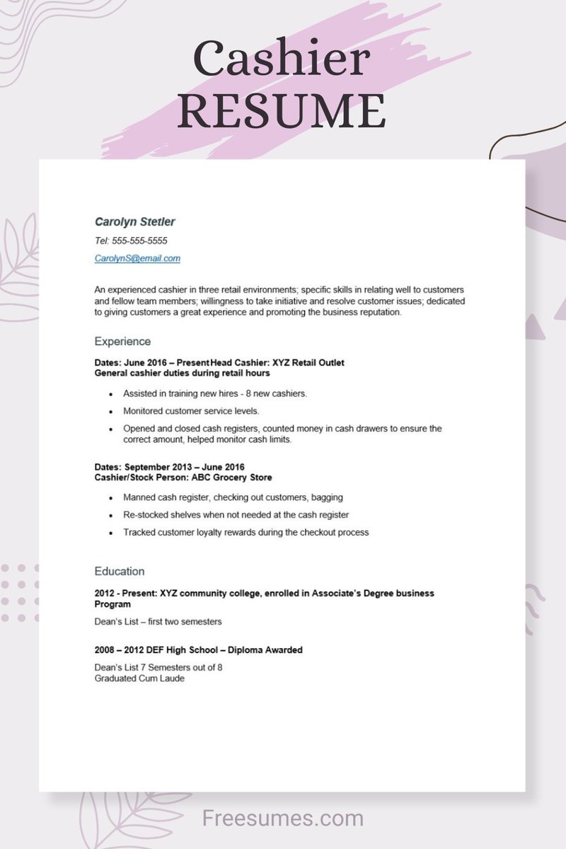 Let’s look at the essentials of a resume for cashiers and some tips to make yours stand out.
freesumes.com/resume-example…