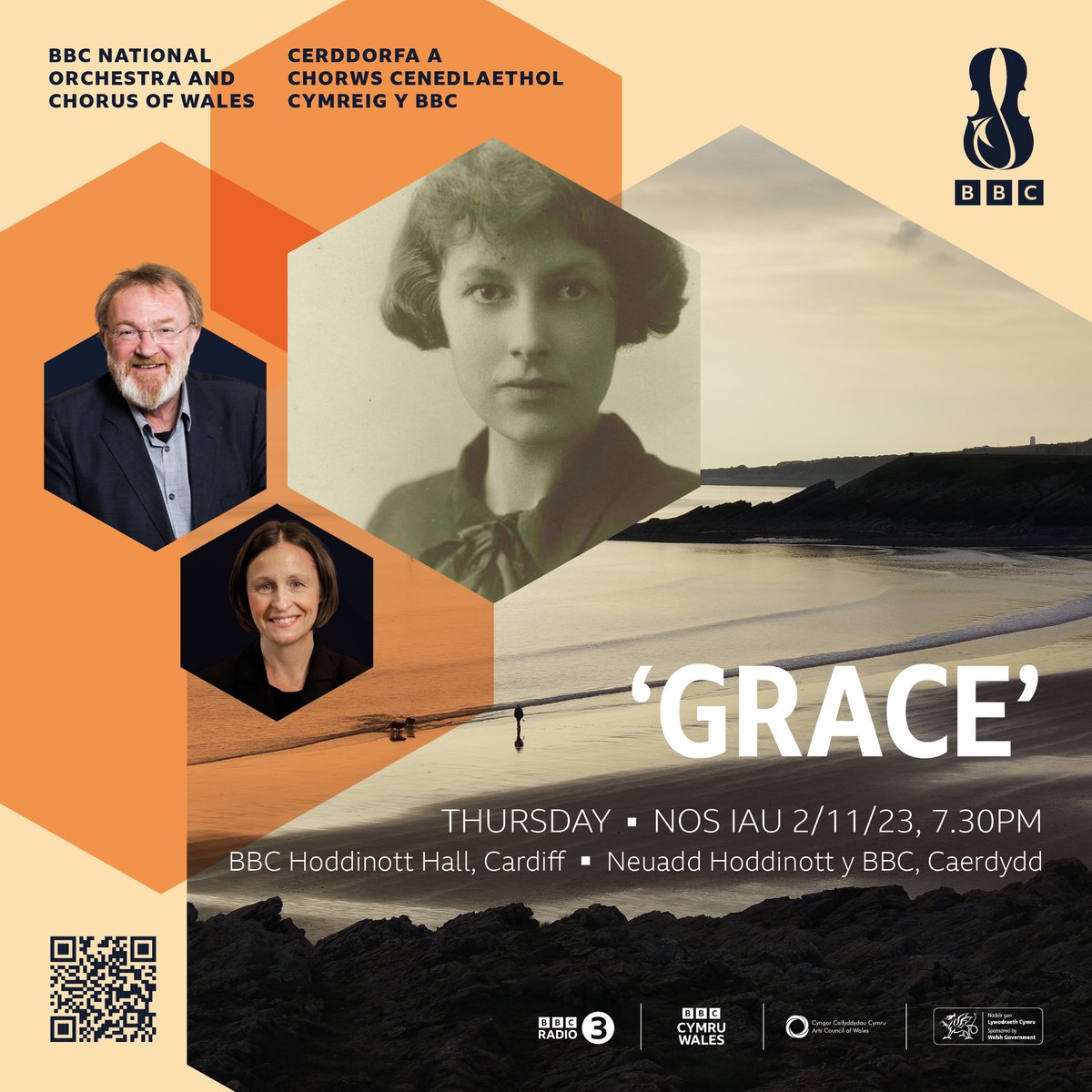 Discover the musical magic of ‘Grace’✨ Experience #WorldPremieres by @sarah_lianne_l, Kaija Saariaho's #UKPremiere, and the timeless elegance of Grace Williams' Second Symphony 🗓Nov 2, 7:30 PM at BBC Hoddinott Hall 🎟 Tickets from £5 bbc.co.uk/events/e932rz