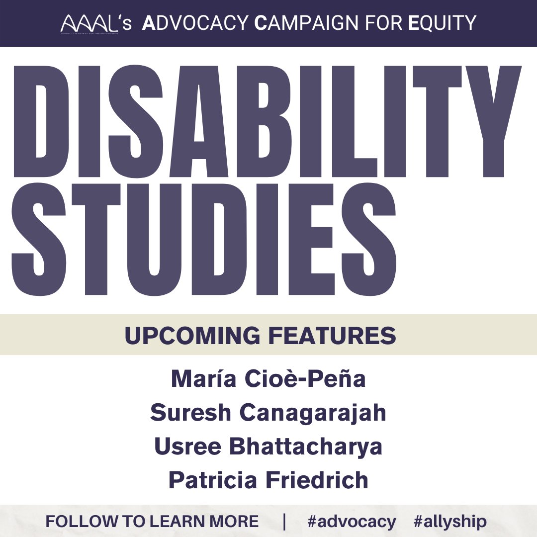 📢Disability is a crucial aspect of identity, shaping our worldview and emphasizing shared experiences. However, it's often misunderstood and marginalized. Join AAAL's #DisabilityStudies campaign this month to support #ACE (Advocacy Campaign for Equity)! #advocacy #allyship