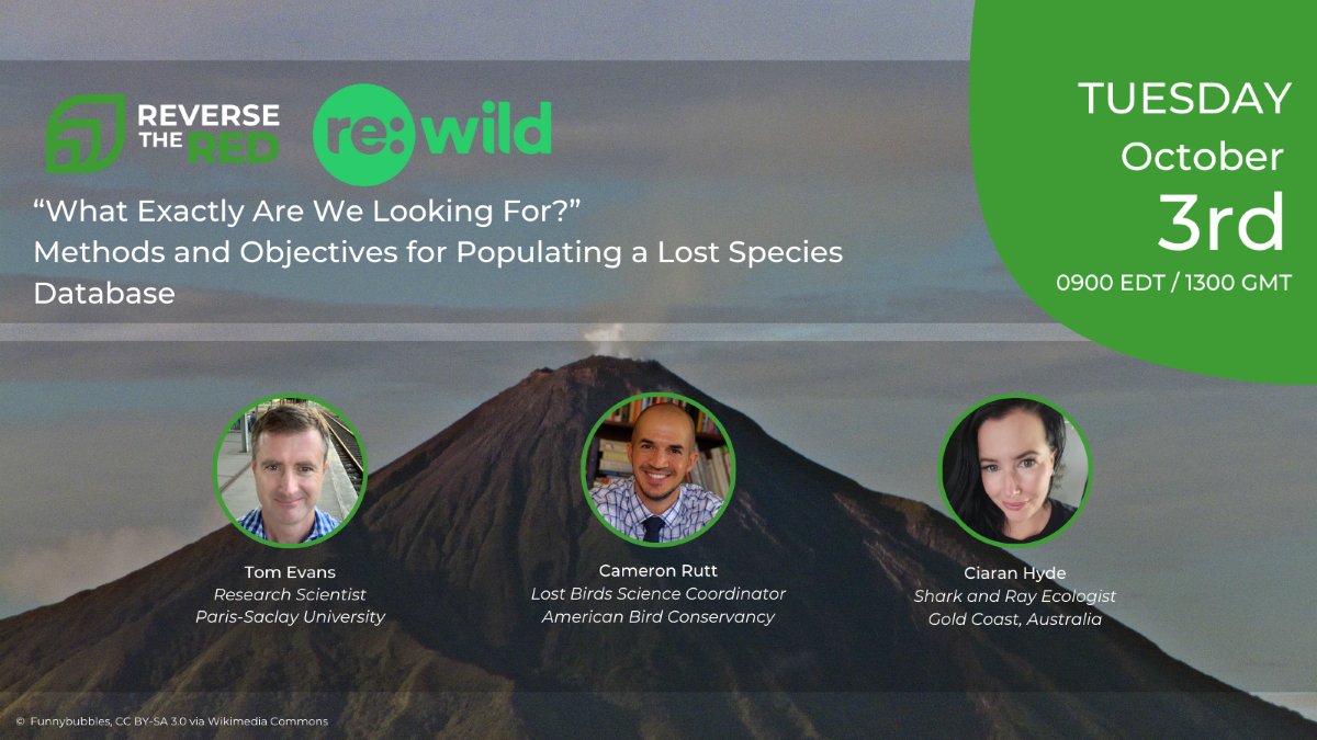 Join #ReverseTheRed for their next webinar tomorrow as the panellists discuss key questions about the search for lost species and the methods and objectives for populating a lost species database. Register here 👉fb.me/e/3dbgvd1qw