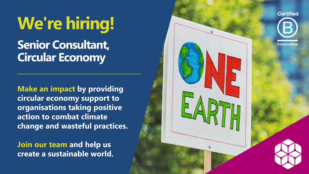 To avoid the worst global impacts from climate change predicted by the <a href="/IPCC_CH/">IPCC</a>, it is crucial that businesses deliver their services and products in a more sustainable way – here's where you come in!

#hiring! An exciting opportunity to join our team 👉 bit.ly/CE-role