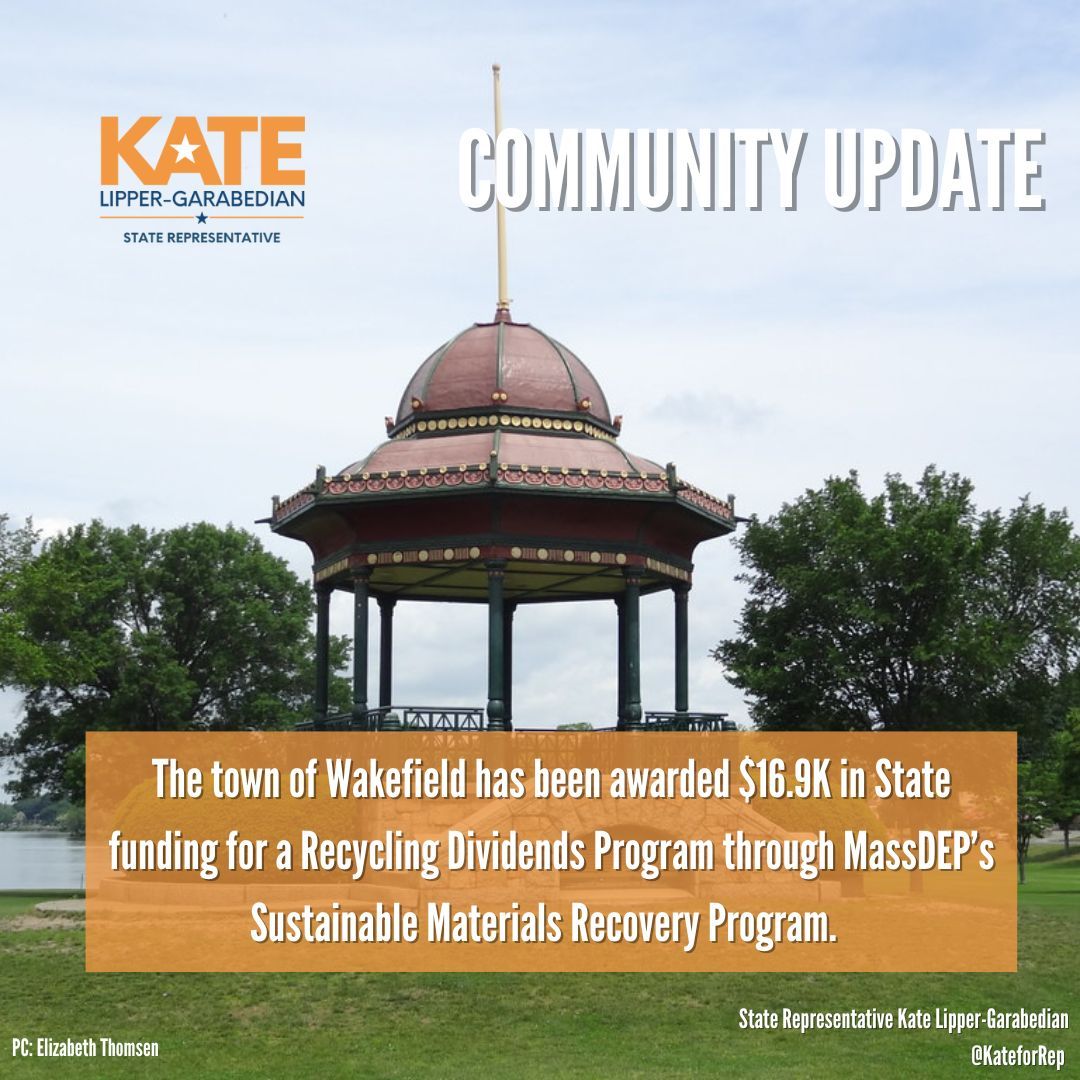 KateforRep's tweet photo. All three #32Middlesex municipalities are recipients of grant $$ from @MassDEP's Sustainable Materials Recovery Program. Congrats @CityofMelrose, #WakefieldMA &amp; @TheCityofMalden. https://t.co/A3JdT3M9Is