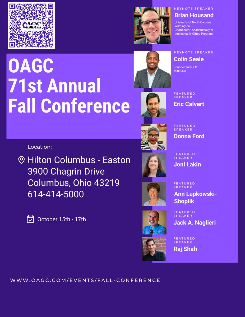 Are you coming to our 71st Annual Fall Conference #oagc2023?  Take a look at this amazing lineup of keynote and featured speakers: