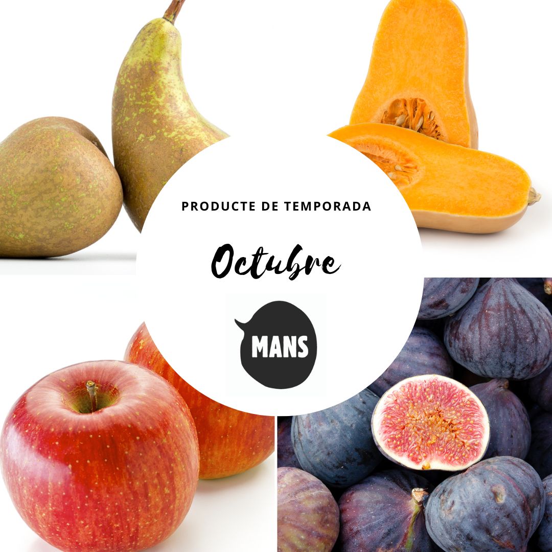 MANS_Ecologic's tweet photo. 🍂 L'octubre ha arribat, i esperem que també arribi el fresc!
🔜 Comencem l'octubre immersos en la tardor i esperant jornades més fresques. Mentrestant gaudim al màxim amb els productes de temporada i proximitat de @mans_ecologic: pomes, peres, carbassa, moniatos i llegums. https://t.co/Jdsip2ICYt