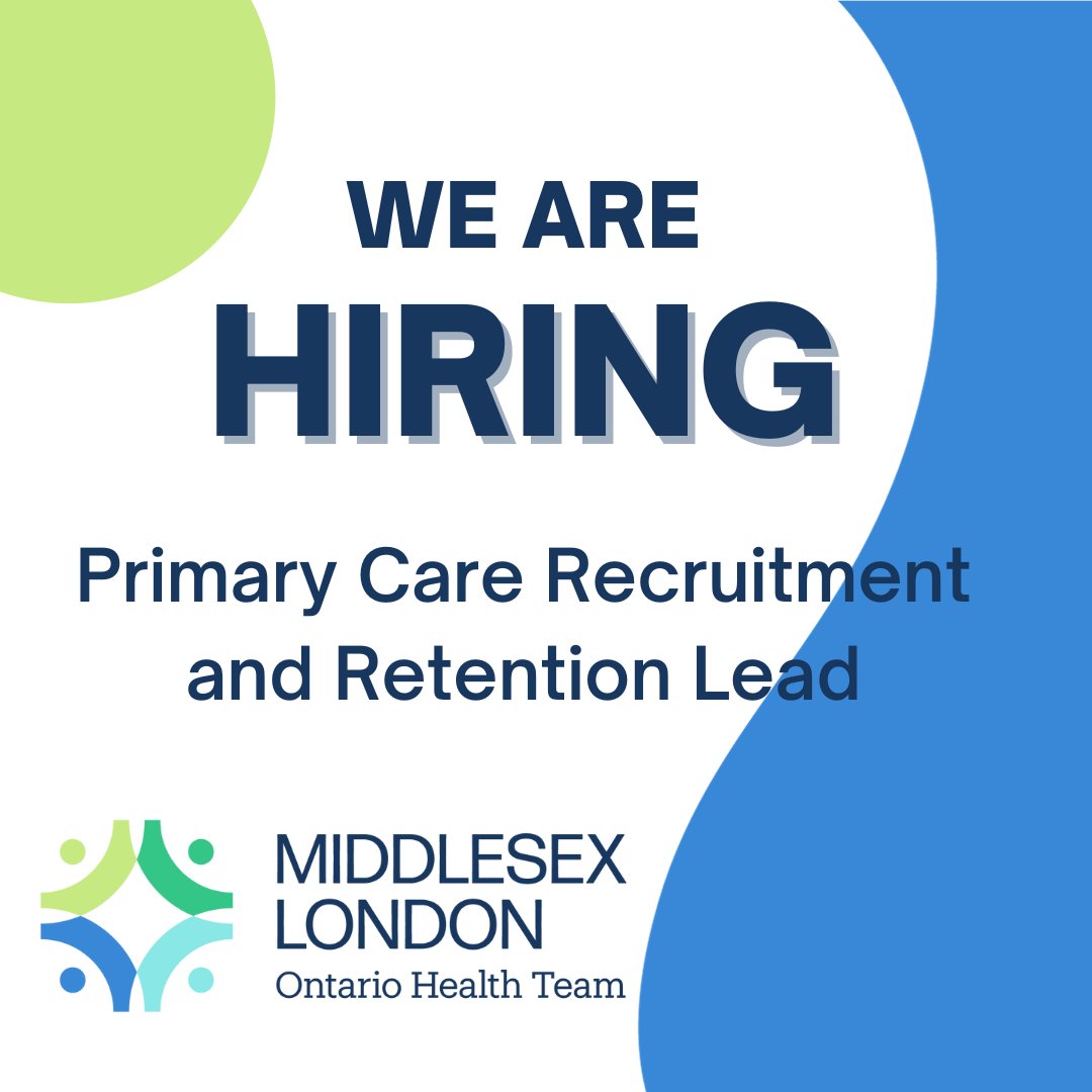 Join Us! We are seeking a dynamic and motivated individual to join our team as a Primary Care Recruitment, Transition into Practice, and Retention Lead. For more details, visit bit.ly/3PWBjoi. #OntarioHealthTeam #LdnOn #Healthcare