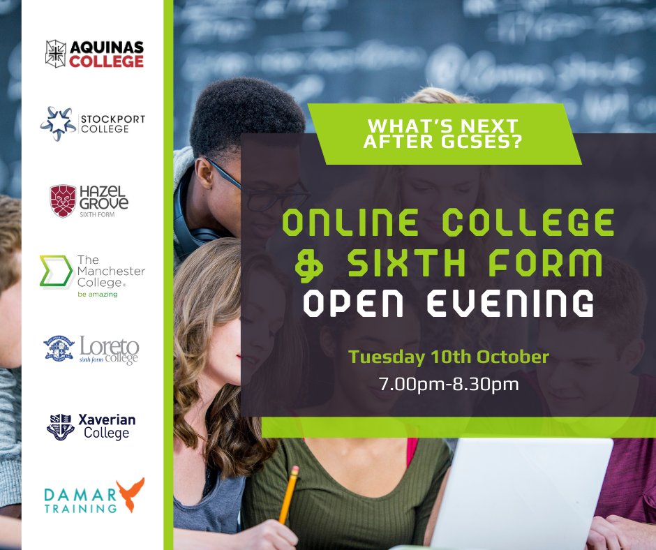 🤔Not sure what might be next for you after your GCSEs?

Check out this free webinar next Tuesday evening.

Featuring presentations from local colleges, sixth forms and apprenticeship providers, it’s got all the info you need.

gmacs.co.uk/event/whats-ne…

#Post16CareersWeek