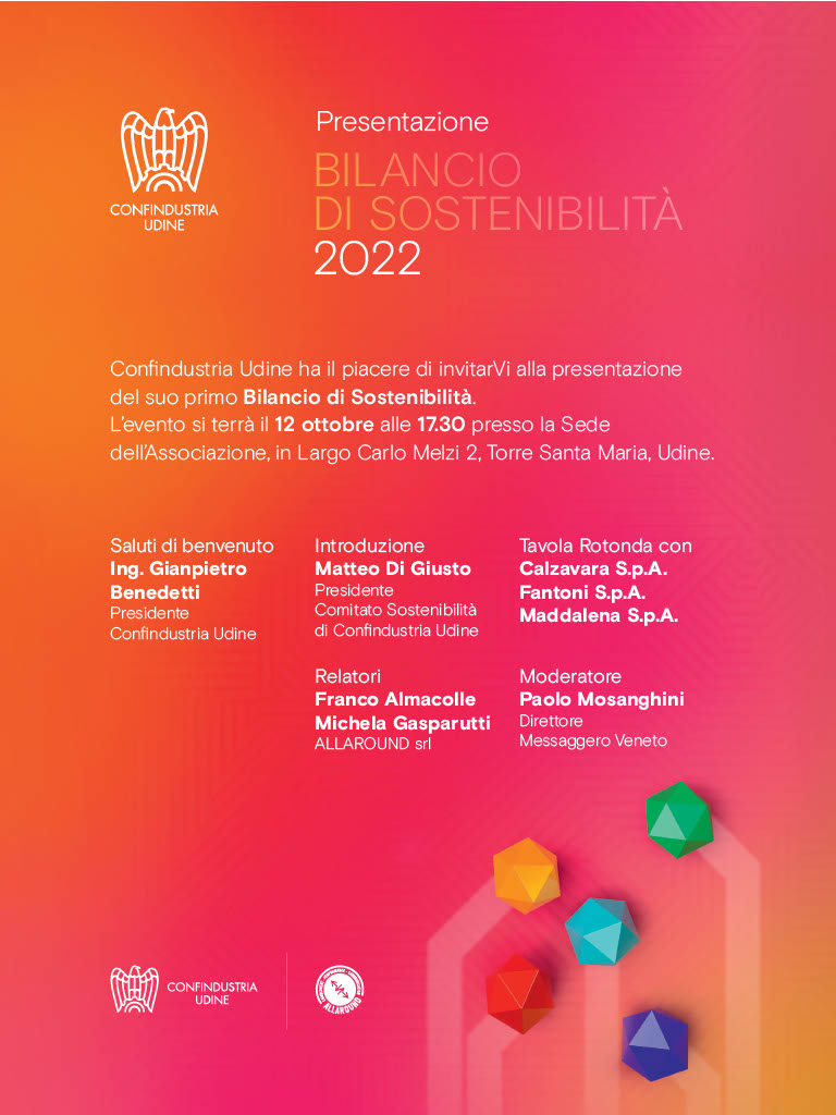 ConfindustriaUd's tweet image. Presentazione del primo #bilancio di #sostenibilità di #Confindustria #Udine

📅12 ottobre, a partire dalle ore 17.30
📍 Torre Santa Maria

🎙️Interviene il presidente Gianpietro Benedetti

info e iscrizioni ⤵️
confindustria.ud.it/schede/scheda/…