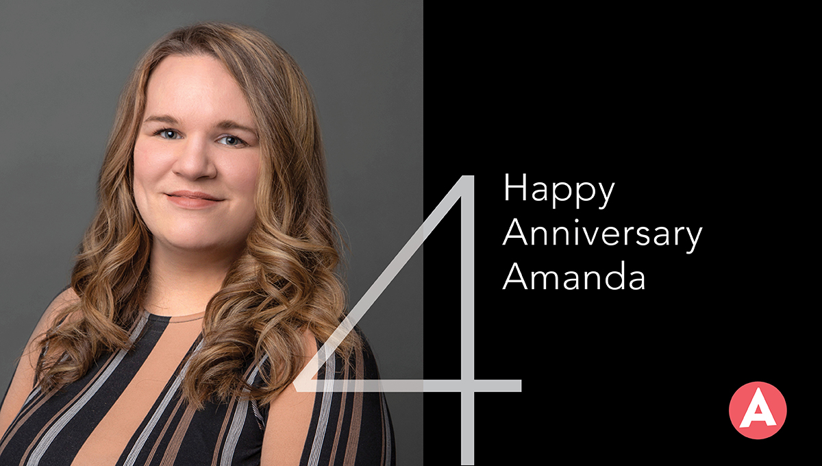 Over the weekend, we celebrated our Account Director Amanda Braniecki’s four year anniversary at Airfoil! Creative and quick-witted, Amanda is always ideating better approaches to supporting our clients and communicating with their audiences.

Happy fourth ‘Foilerversary, Amanda!
