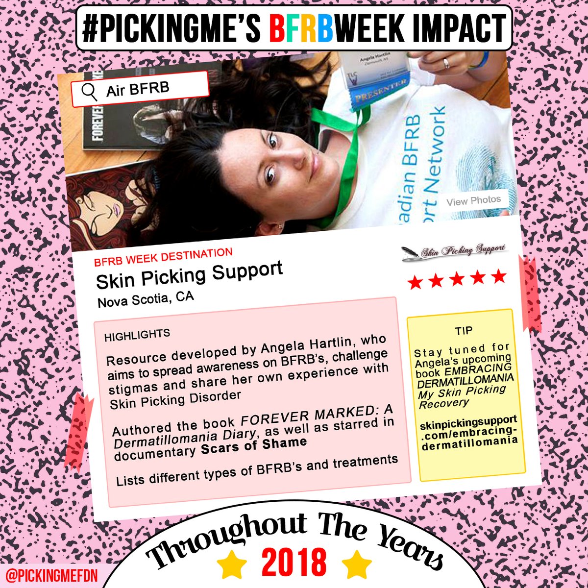 PickingMeFdn's tweet photo. ⭐ #BFRBWEEK 2023!⭐
Today, we're throwing it back to #BFRBweek2018, where we featured some fantastic #advocates and #organizations making strides in the BFRB community with our #AirBFRB campaign! Swipe to check out these inspiring figures. https://t.co/dP54UFmFz3