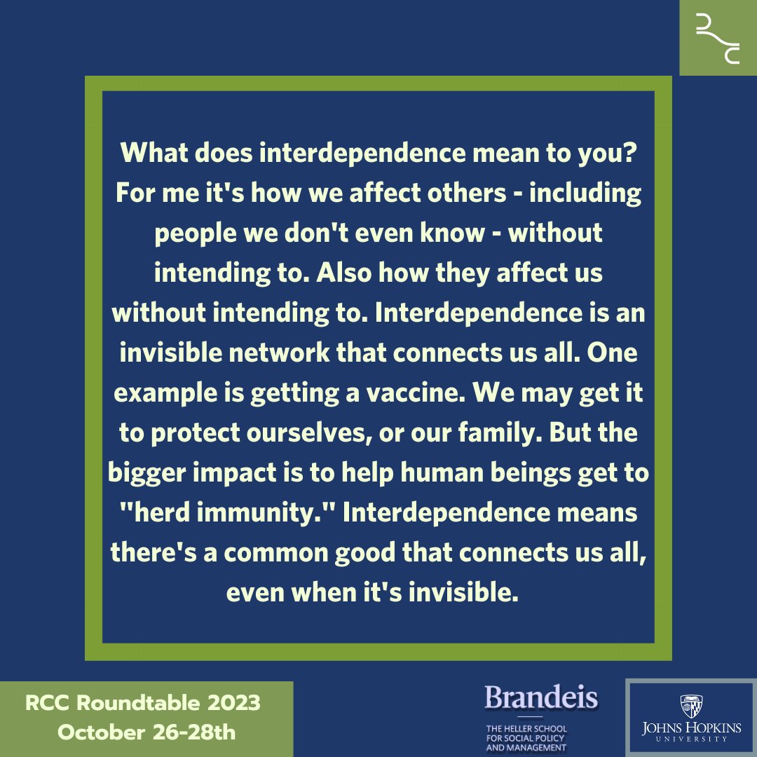 relationalcoord's tweet photo. What does interdependence mean to you? Tell us here - then come to the Roundtable October 26-28 in Baltimore/DC to learn more!
#Rccroundtable https://t.co/ZthB856if0