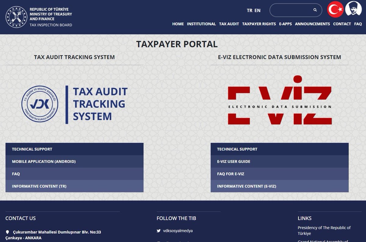 The updated version of the Tax Inspection Board's official website is now available. For Access:

en-vdk.hmb.gov.tr 

Başkanlığımızın güncellenen resmi internet sitesine aşağıdaki link üzerinden erişim sağlayabilirsiniz: 

vdk.hmb.gov.tr
