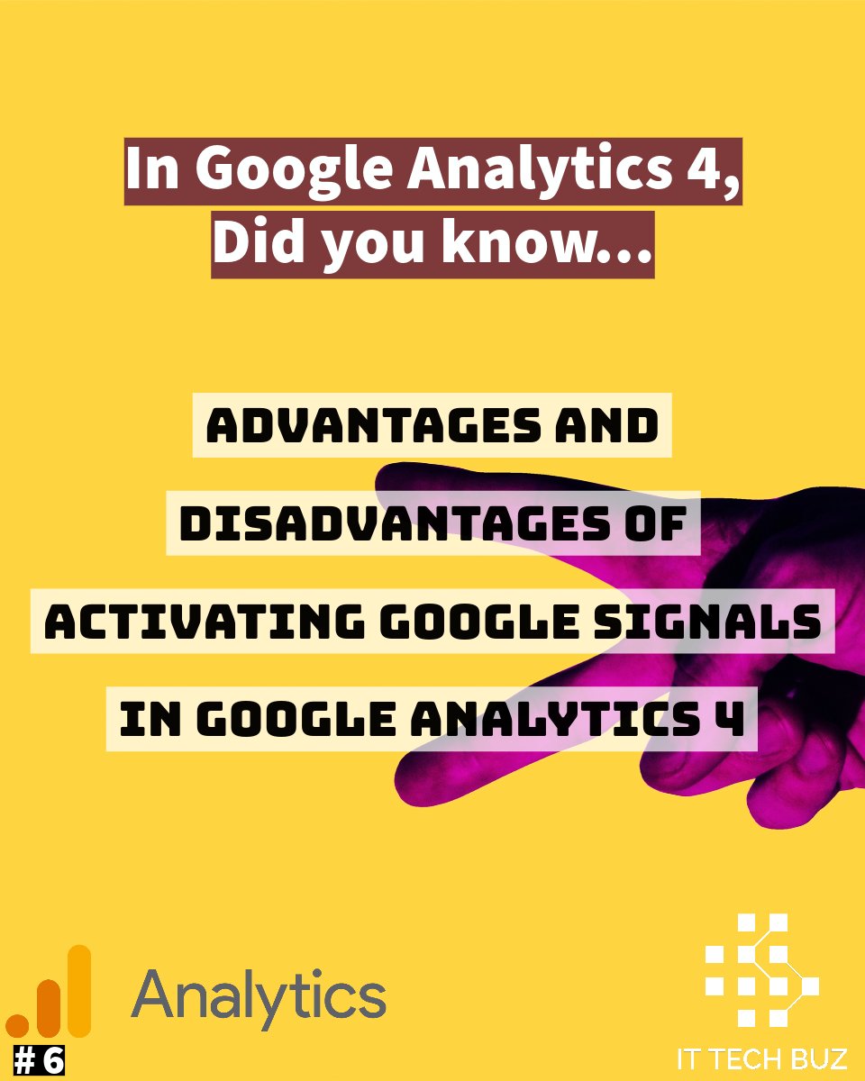 jorgecunha's tweet image. 📢 Understanding Google Analytics 4: What about Google Signals🎯 Pros and Cons? 👇

Read all about here: bit.ly/3tcZFkF 

#analyticsfriday #ga4 #googleanalytics4  #webanalytics #marketing #marketingandadvertising #tipsandtricks #ecommerce #analytics #digitalmarketing