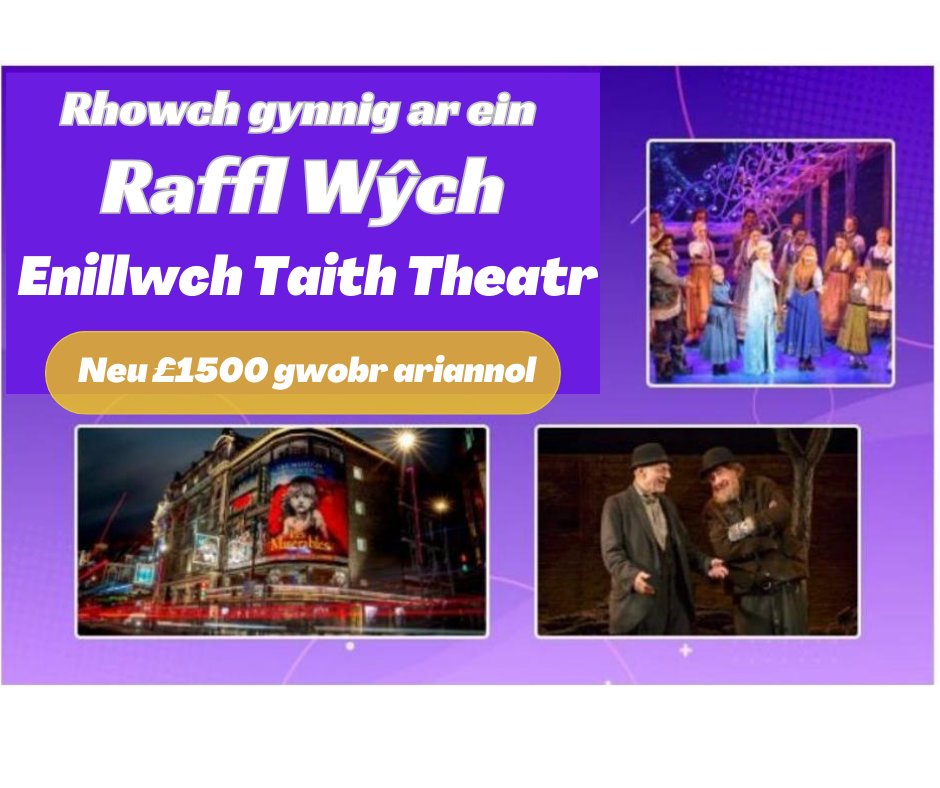conwyvol's tweet image. Cynlluniwch daith Theatr Moethus – neu cymerwch y £1,500 o arian parod! Cefnogwch achos am £1 yr wythnos i chi
cyfle i ENNILL  cyn dydd Sadwrn 28ain Hydref🎉
cvsc.org.uk/cy/loto-lwcus
#elusen #loteri #codiarian #taiththeatr