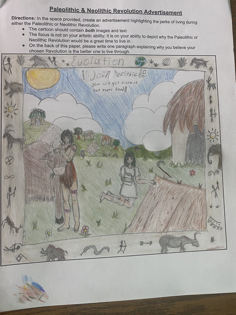 Highlighting some student work from our summative assessment on the Paleolithic and Neolithic Era <a href="/EMHSJETS/">Richard Howard</a> #greathappenshere
