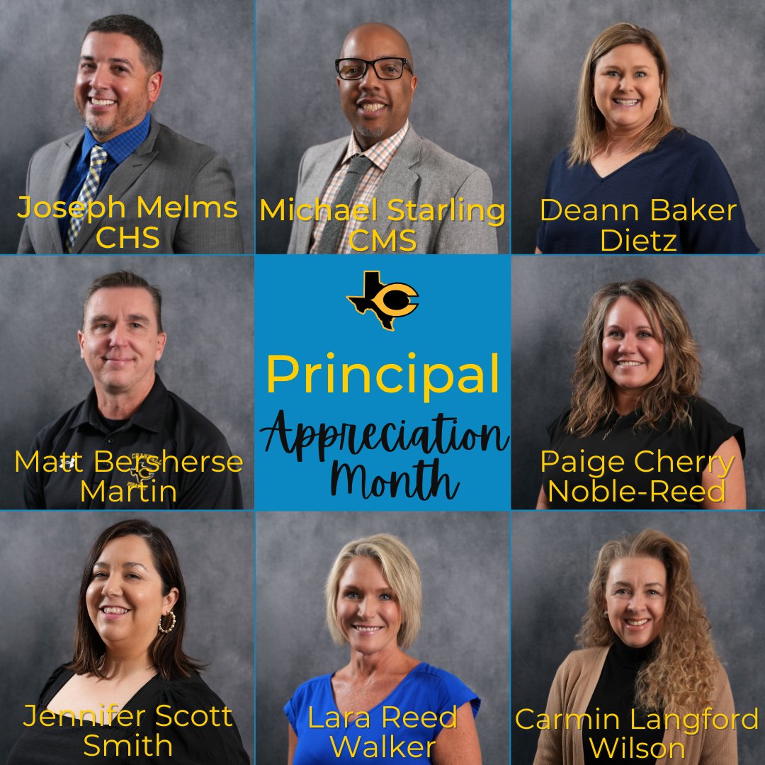 🙌 October is National Principal Month! We appreciate our principals and all they do for us in CISD! Help us celebrate them this month with even just an encouraging word. #CISDBelieves #CISDExcellence