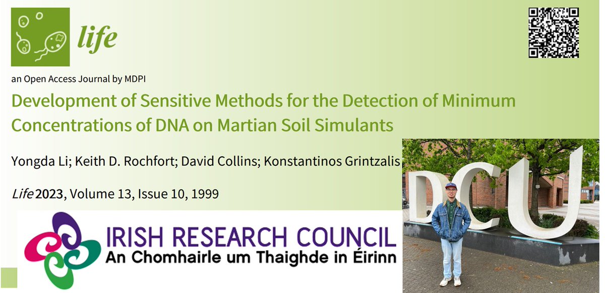 DNA is a primary macromolecule associated with life forms. Yongda Li funded by @IrishResearch developed methods to quantify DNA as biosignature of life forms for planetary exploration. Read more in @MDPIOpenAccess