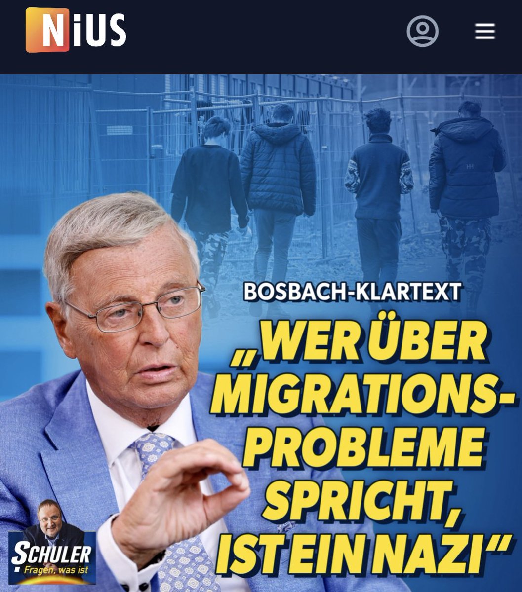 jreichelt's tweet photo. Es ist bis heute eine Schande, dass die CDU diesen Mann aus der Politik gedrängt hat. Das große Migrationsinterview mit Wolfgang Bosbach: "Wer über Migrationsprobleme spricht, ist ein Nazi." Muss man gesehen haben! https://t.co/JuiJiVJ99y https://t.co/3d2pWAemKj