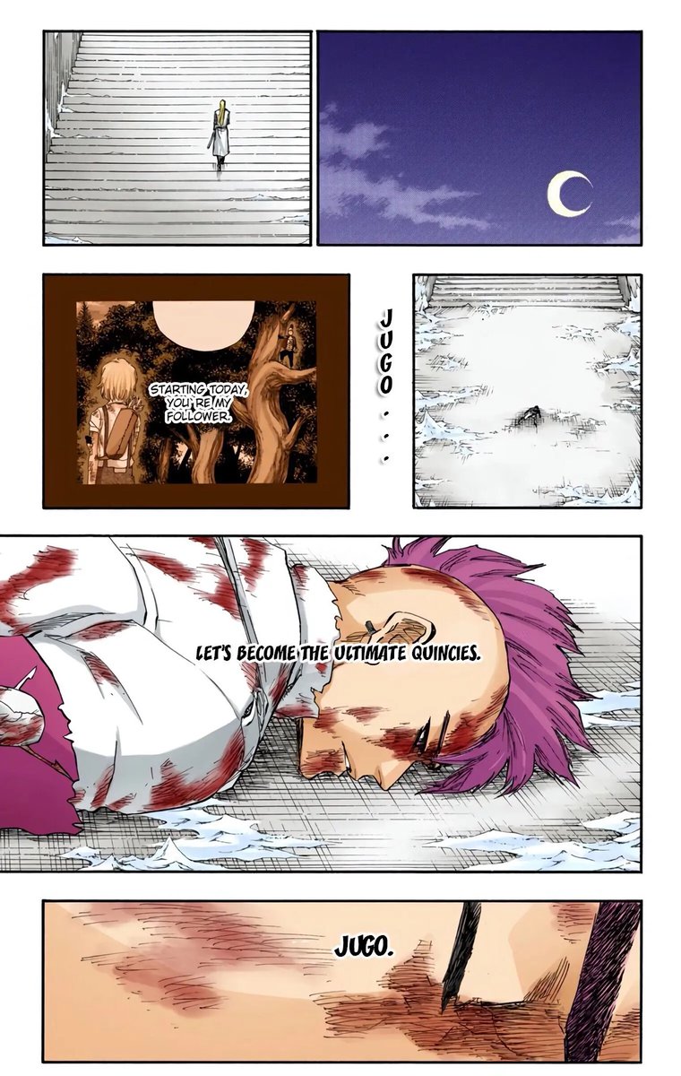 DBWUDE's tweet photo. Holy shit. One of the best dynamics in Bleach, one of the best fights in Bleach, one of the best backstories in Bleach. Jugram and Bazz B, the absolute goats #DBLEACH https://t.co/Vuny4ilqlE
