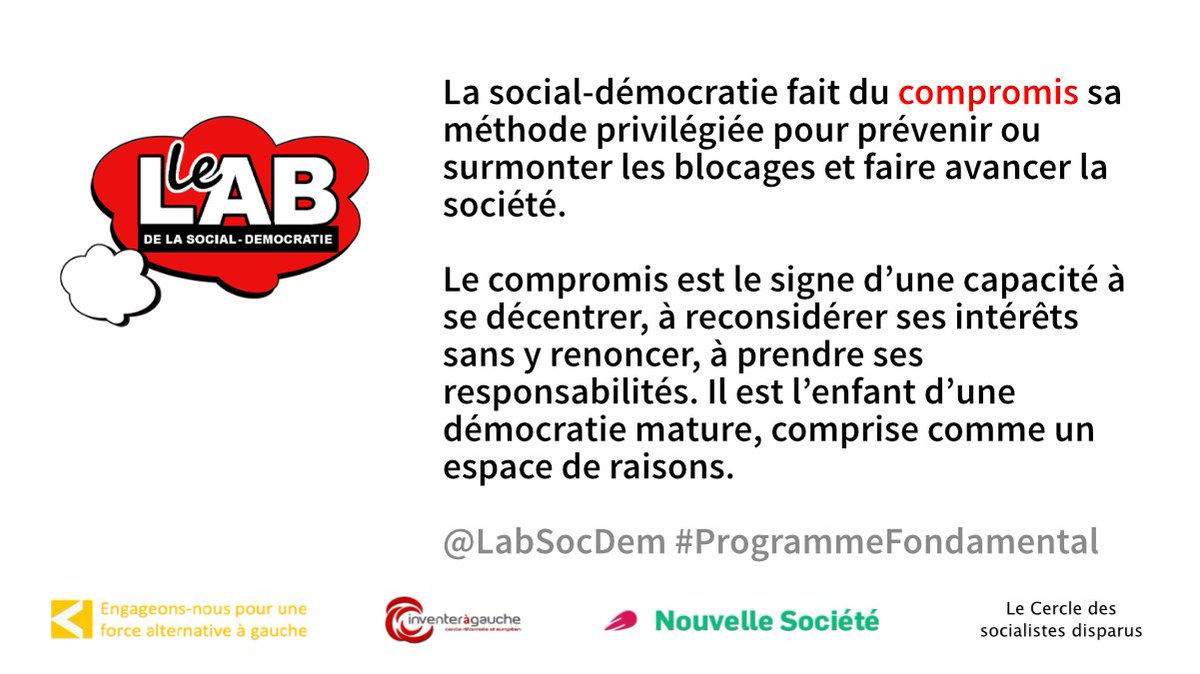 <a href="/jccambadelis/">Jean-Chr. Cambadélis</a> <a href="/mdestot/">Michel Destot</a> <a href="/JoffrinLaurent/">Laurent Joffrin</a> <a href="/patrickvieu10/">Patrick VIEU</a> <a href="/Val_BougaultDel/">Valérie Delage</a> "Le #ProgrammeFondamental c'est aussi un éloge du compromis. La seule méthode qui vaille d'un point de vue économique ou éthique." <a href="/patrickvieu10/">Patrick VIEU</a>