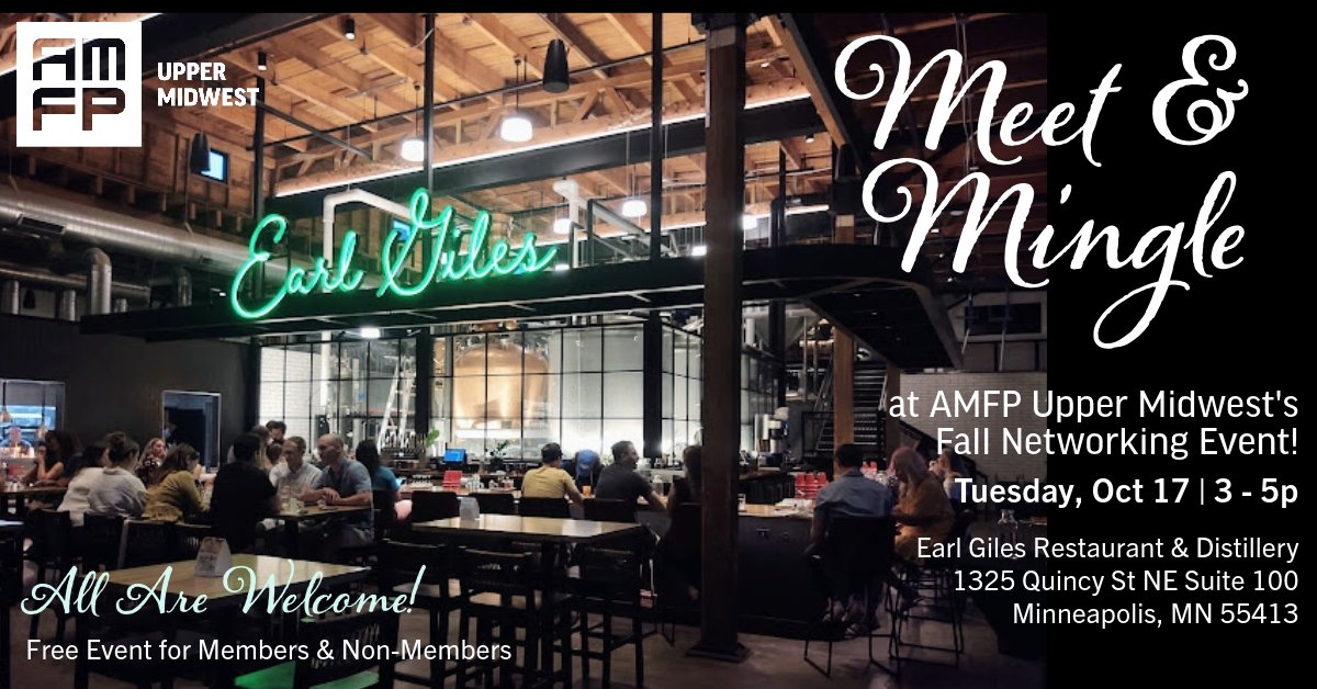 AMFP_Midwest's tweet photo. Our Fall Networking Event is right around the corner! Space is limited, so RSVP now! https://t.co/7U69exIjMK

#medicalfacilitiesprofessionals #AMFP https://t.co/5pmiIQmz8L
