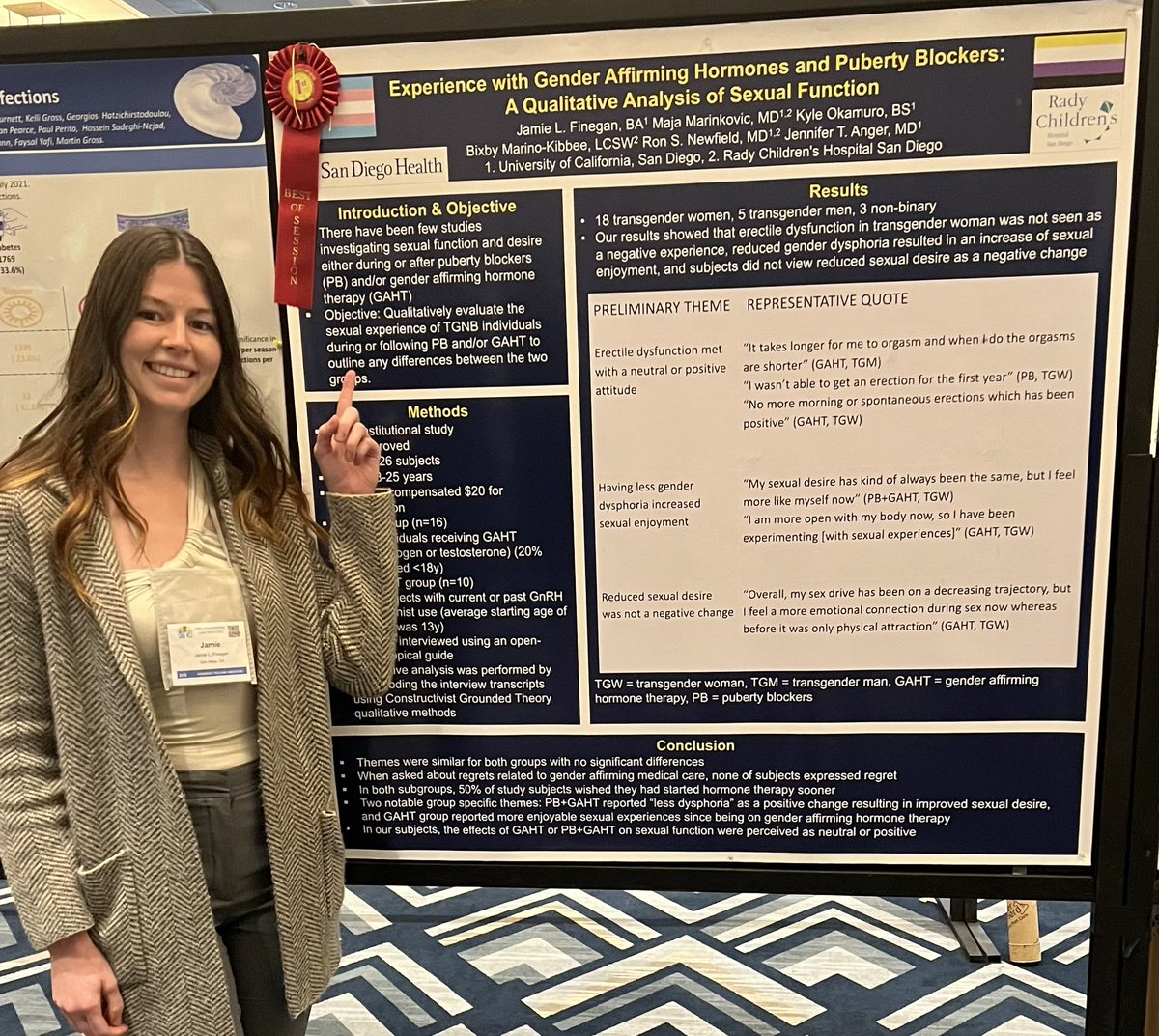 Jennifer Anger, MD, MPH (@jenangermd) on Twitter photo So proud of Jamie Finnegan for winning best poster at the #wsaua for her work seeking the truth about a controversial topic- puberty blockers! <a href="/UCSD_Urology/">UCSD Urology</a> <a href="/UCSDHealth/">UC San Diego Health</a> So proud of Jamie Finnegan for winning best poster at the #wsaua for her work seeking the truth about a controversial topic- puberty blockers! <a href="/UCSD_Urology/">UCSD Urology</a> <a href="/UCSDHealth/">UC San Diego Health</a>