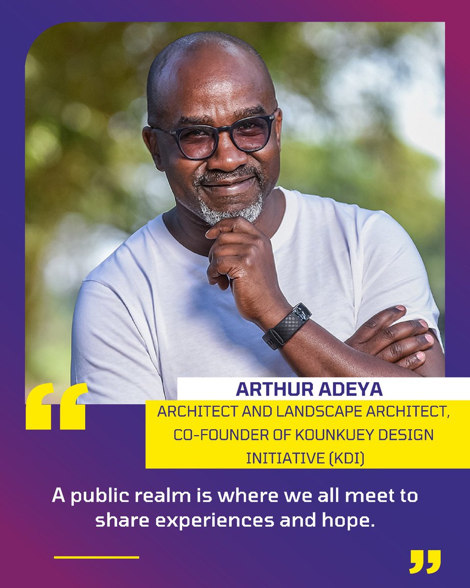 Arch_KE's tweet photo. Arthur Adeya, co-founder of Kounkuey Design Initiative (KDI), emphasizes the importance of public realms as spaces where people come together to share experiences and hope. 🌍🤝

 #EmergentInteraction #IFLA2023 https://t.co/QdWVD2euUI