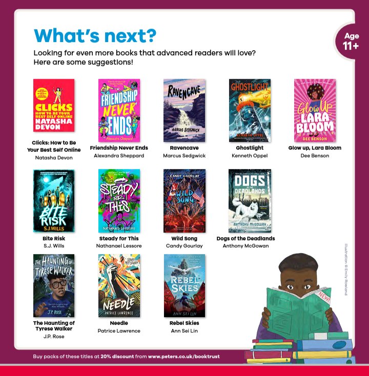 DELIGHTED to get the BookTrust stamp of approval for Bite Risk in their #GreatBooksGuide 2023, alongside some of my favourites from this year in the 11+ section🤩🐺 Check out the guide for suggestions to get all ages excited about reading 💫 @simonkids_UK