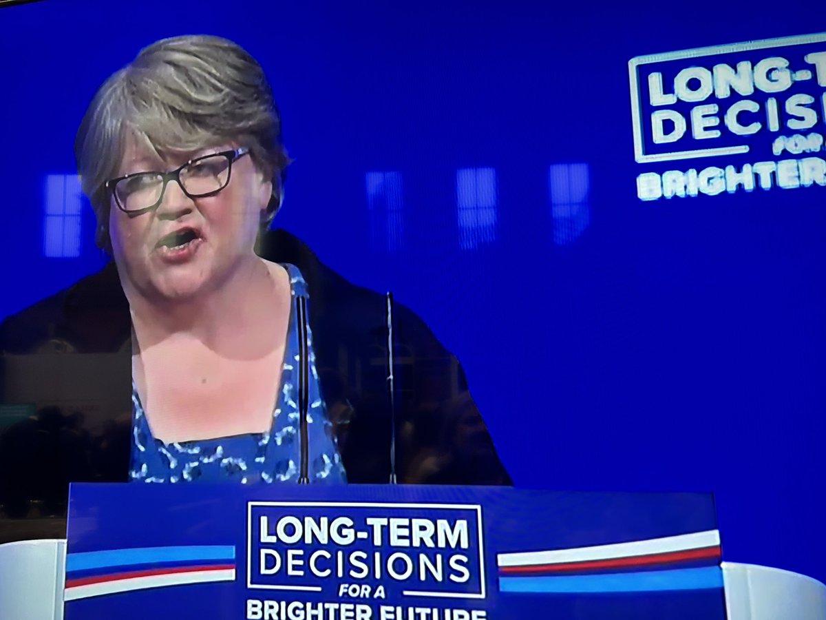 ClaireHWAnimals's tweet photo. In speech to Tory conference Envt Secretary made no mention of any Govt ambition to deliver its #ActionForAnimals plan…she instead ATTACKED meat reduction (we are ‘zealots’). Dr Coffey ignoring #TheCowInTheRoom of #NetZero, saying cows belong in ‘British meat feasts’ 😢 #CPC23 https://t.co/nqAmQZ5tlF