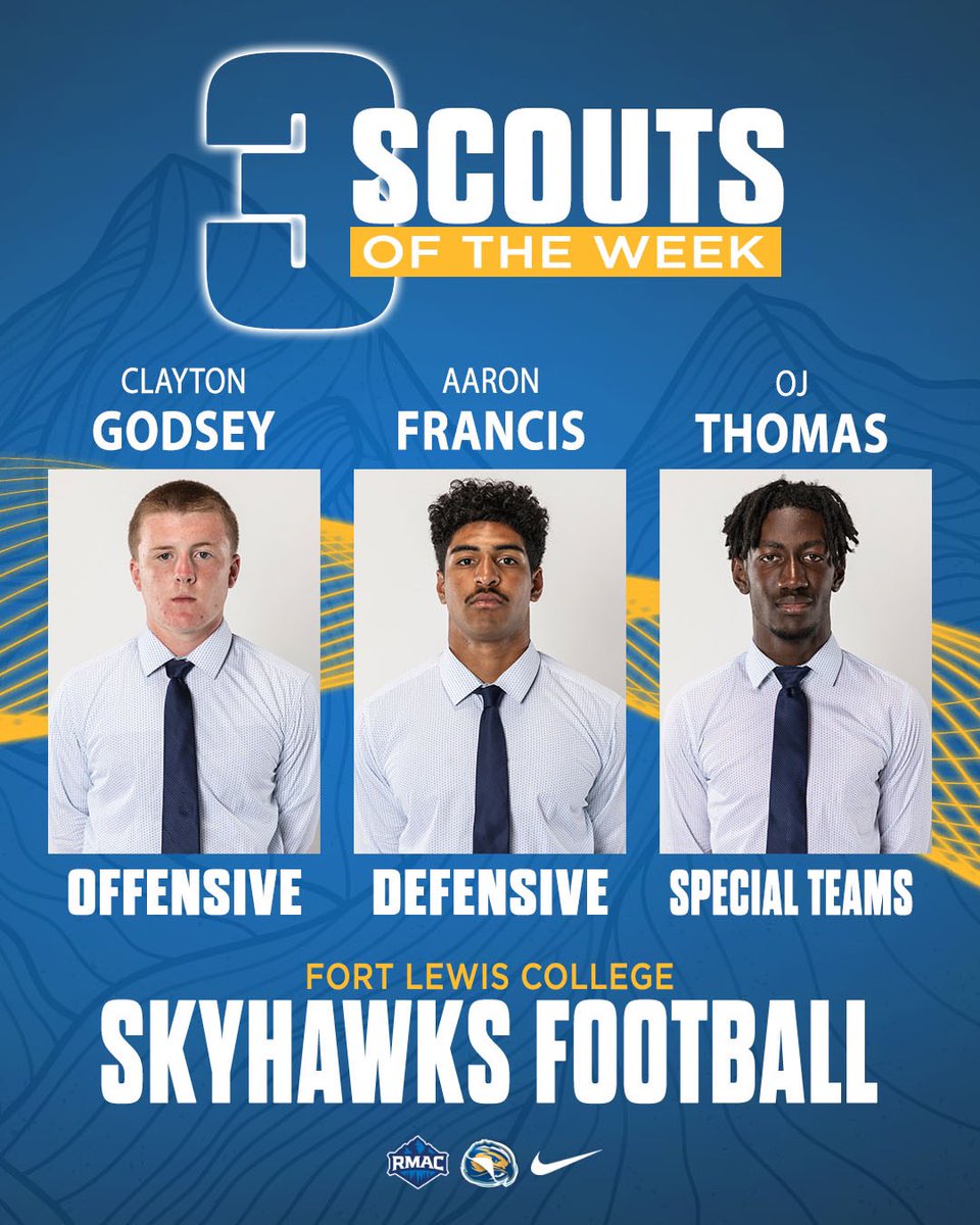 Shoutout to our Scouts of the Week! 

O: Clayton Godsey
D: Aaron Francis 
ST: OJ Thomas
