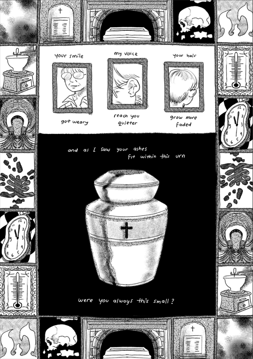 might be the last from me posting about my journal comic, but here are my favorite panels i managed to churn out and filter through out of my complicated feelings from the whole... thing!
i am glad what was repressed before now in some way exist in a certain form