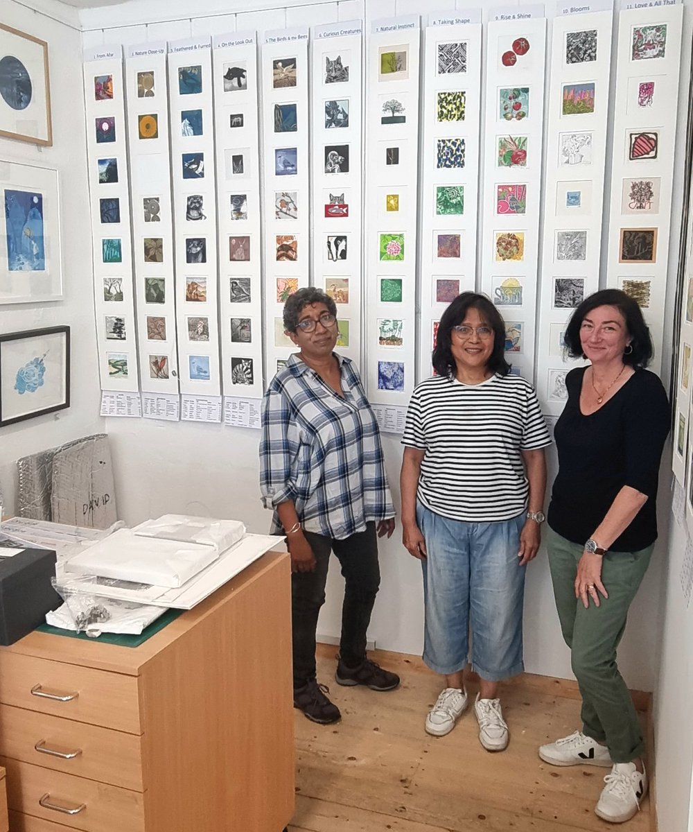 Our fabulous team @DianeMcLellan, June Corpuz and Cynthia D'Souza have worked their magic and the Miniprint Exhibition 2023 is on the walls. An amazing standard of work throughout. Congratulations and thanks to all the artists in the show. Opens tomorrow! #printmaking