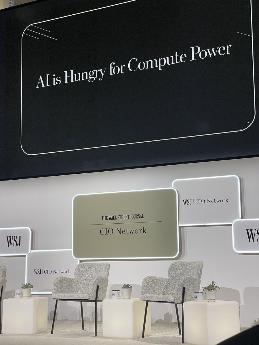 Excited to speak at WSJ CIO summit, a conference on how execs are really using LLMs and generative models today in the enterprise. So far- flexibility, cost, eval simplicity, & security (audience asked q about code gen copyright 👀) matter a lot for production use cases #wsjcio