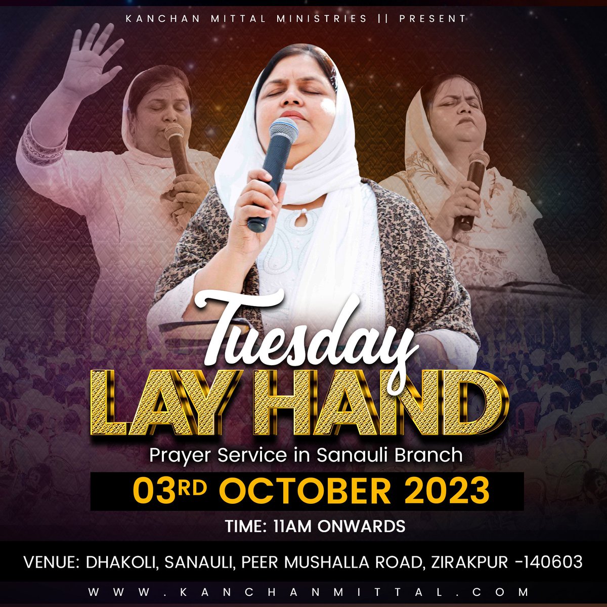 pastorkanchan's tweet photo. #KMM welcomes you to the #LayHandPrayerTuesdayService being held in the #SanauliChurch on 03 October 2023 at 7PM.
Let nothing interrupt you from receiving liberty.

#KanchanMittalMinistries #KMMChurch #ChurchinPunjab #InternationalChurch https://t.co/1awbEtiI8v