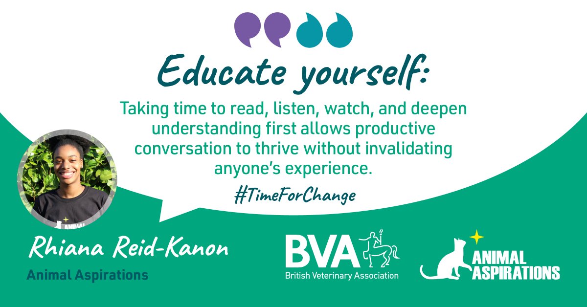 BritishVets's tweet photo. #GoodWorkplaces understand the barriers to equality &amp; diversity and empower teams to challenge discrimination &amp; poor practice.

This #BlackHistoryMonth, we're asking vet teams to appoint EDI champions to encourage open conversations. #TimeForChange 

➡️https://t.co/EUohltNKnw https://t.co/GchtzCXlf4
