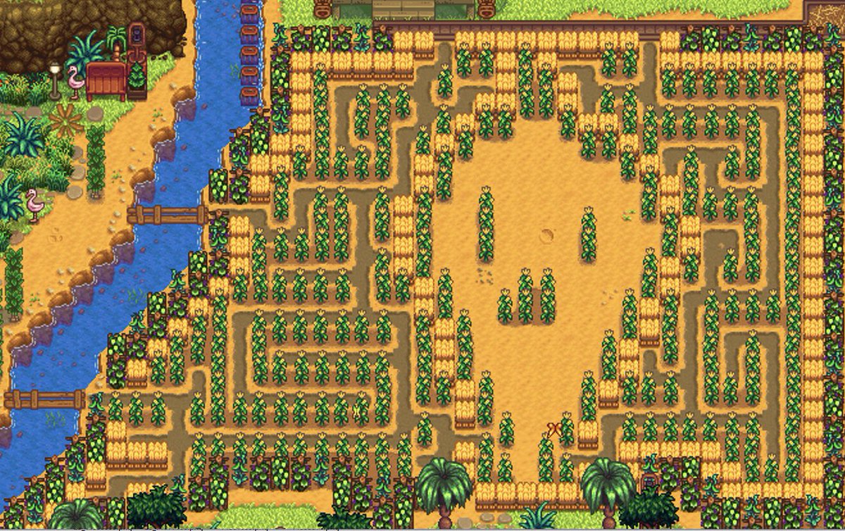When you make a cornmaze inspired by krobus with @ZaffLuto #StardewValley