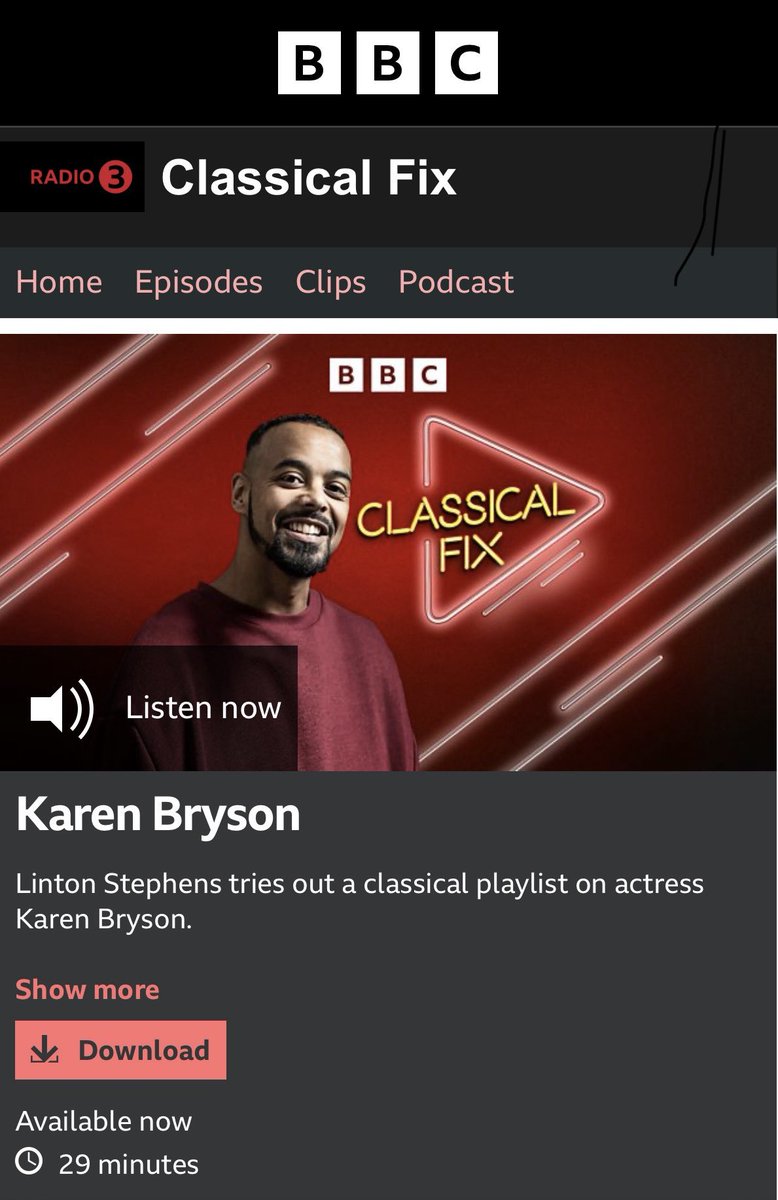 I had the most joyous time on #ClassicalFix @BBCRadio3 discussing a classical playlist with host and brilliant musician Linton Stephens. Do have a listen 👇🏾 bbc.co.uk/programmes/m00…