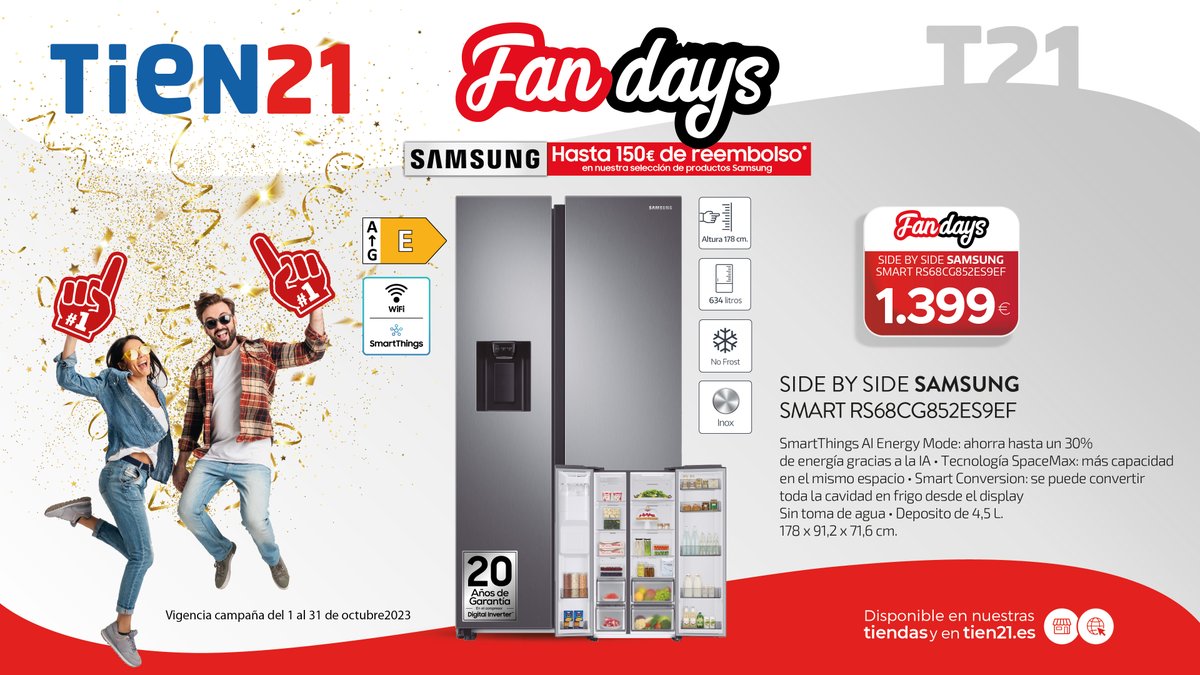 ElectroBroseta's tweet photo. ¡Aún puedes aprovechar esta oferta de #frigoríficos con los #fandays de #octubre! https://t.co/cYkvODO9aq